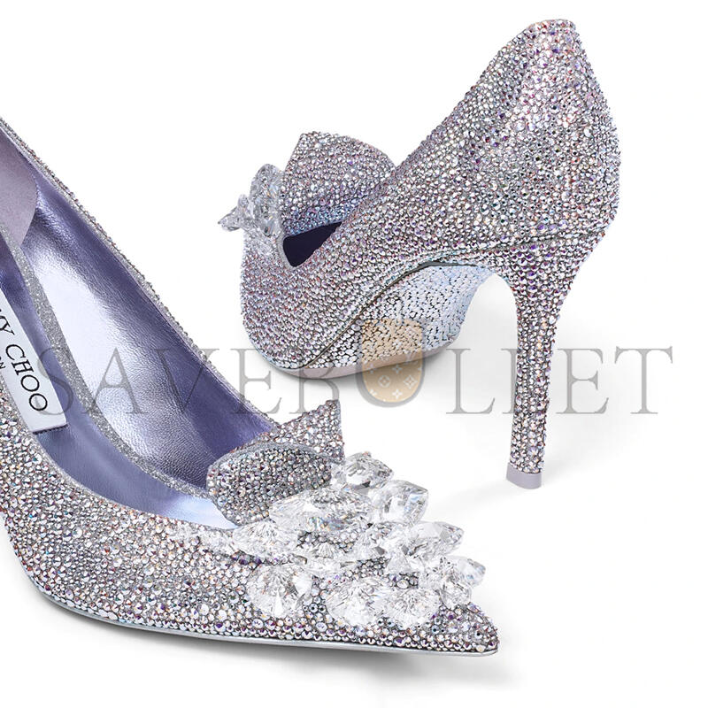 ji*y ch* crystal slipper 85 iridescent crystal pointed-toe pumps with He**ts crystalslipper85cqh